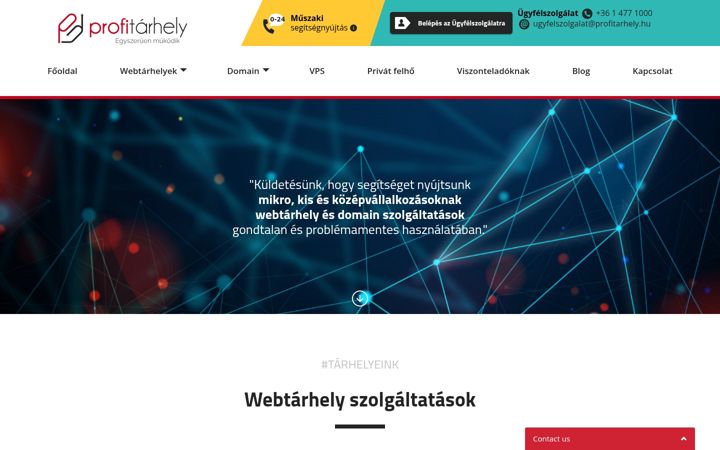 Screenshot of profitarhely.hu