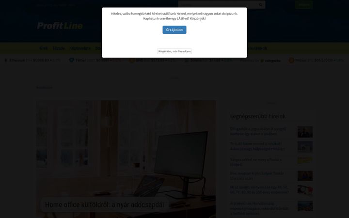 Screenshot of profitline.hu