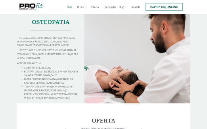 Screenshot του profitosteopatia.pl
