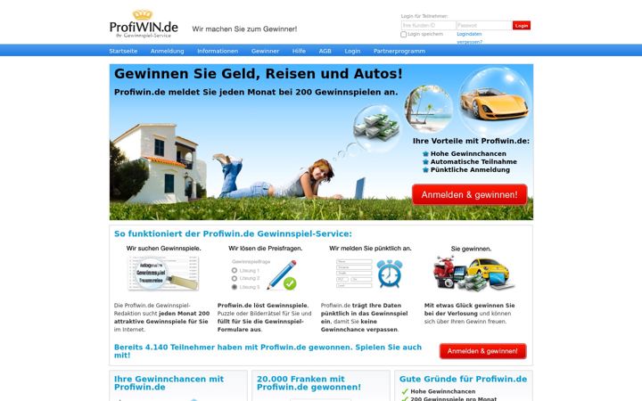 Screenshot of profiwin.de
