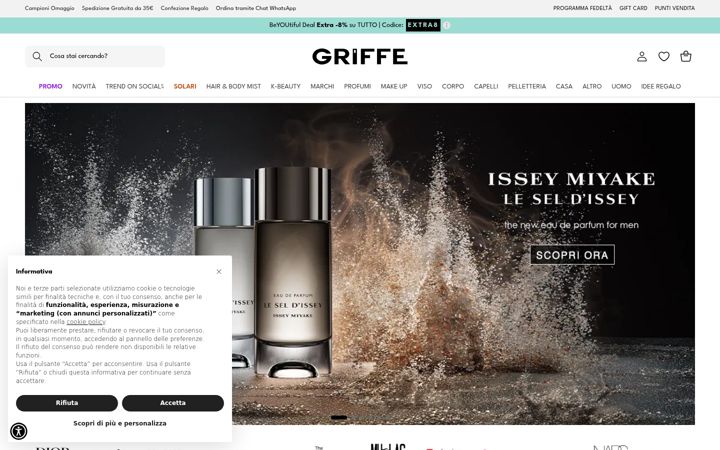 Screenshot of profumeriegriffe.com