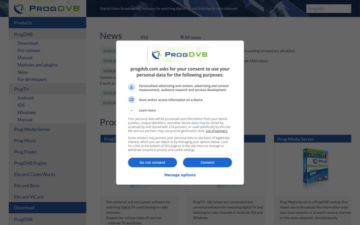 Screenshot of progdvb.com