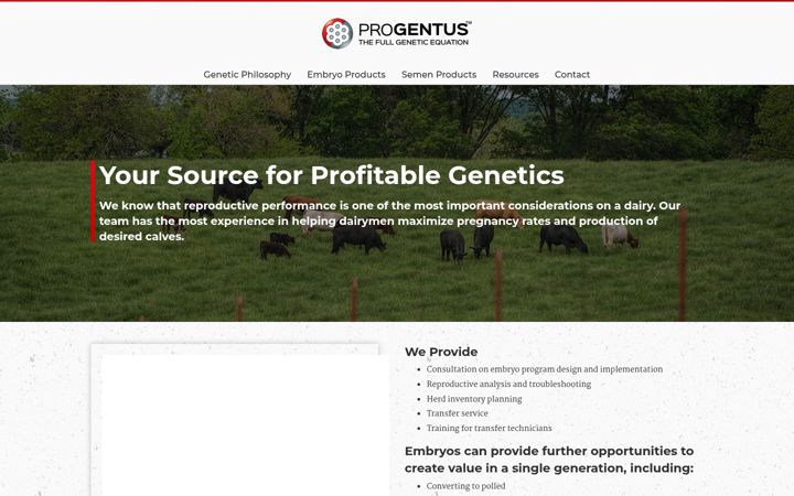 Screenshot van progentus.com