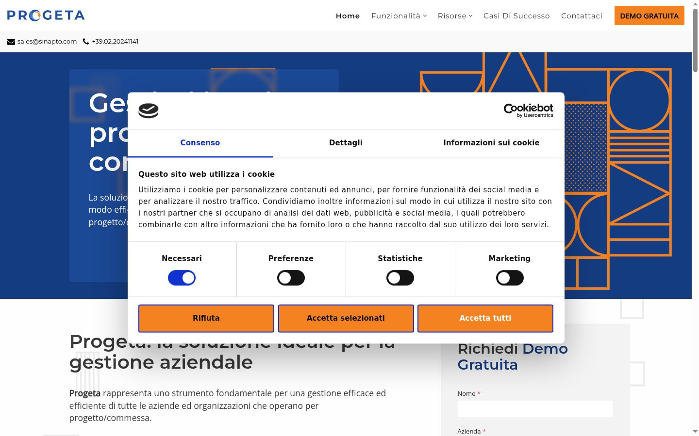 Screenshot of the consent banner shown before any interaction