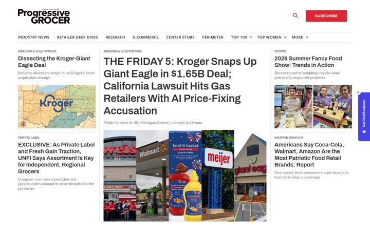 Screenshot of progressivegrocer.com