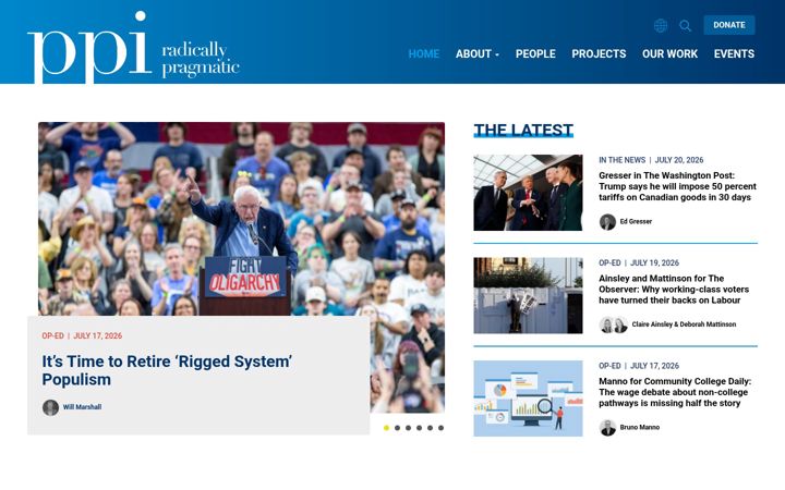 Screenshot of progressivepolicy.org