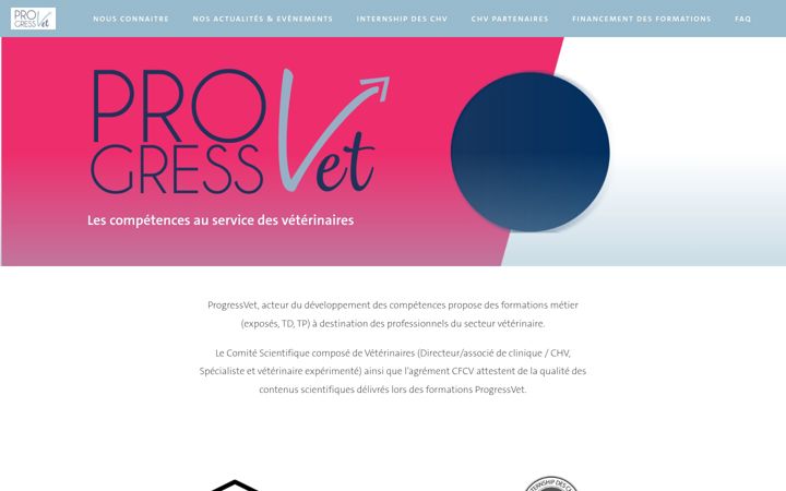 Ekraanipilt saidist progressvet.fr