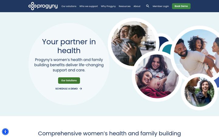 Screenshot of progyny.com