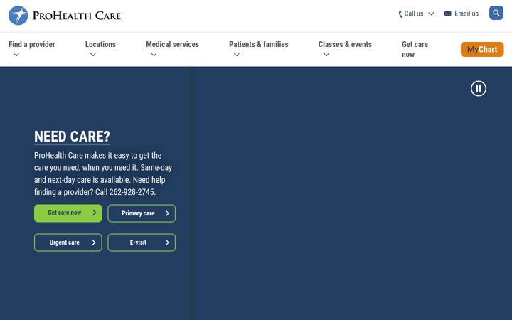 Screenshot of prohealthcare.org
