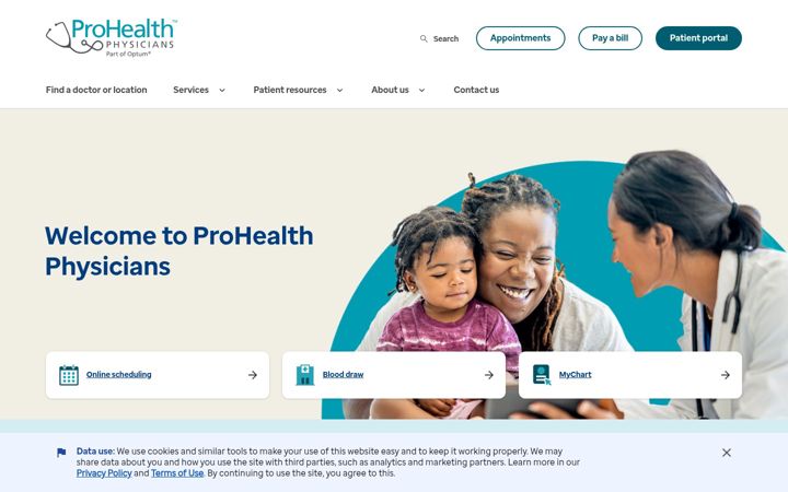 Ekrano kopija prohealthmd.com