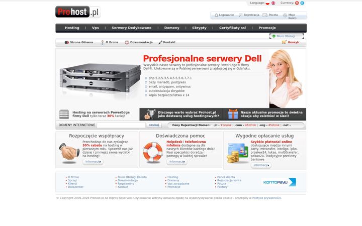 Zrzut ekranu prohost.pl