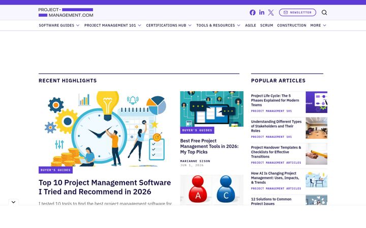 Екранна снимка на project-management.com