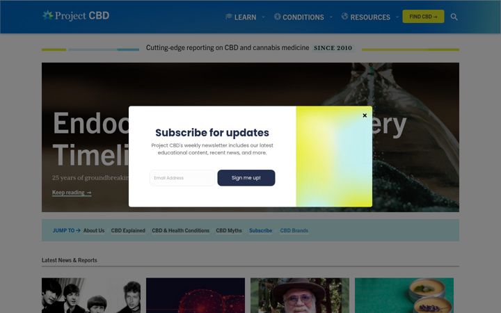 Screenshot of projectcbd.org