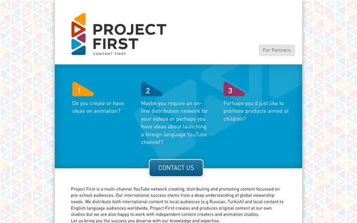 Screenshot of projectfirst.tv