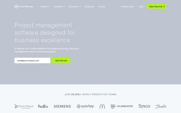 Screenshot di projectmanager.com