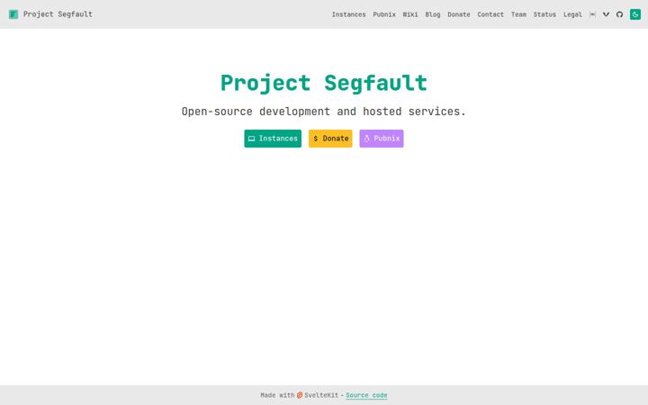 Screenshot of projectsegfau.lt