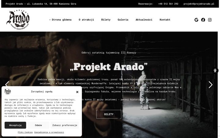 Screenshot ta' projektarado.pl