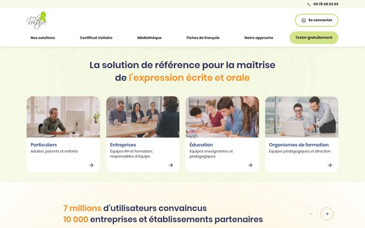 Screenshot of projet-voltaire.fr