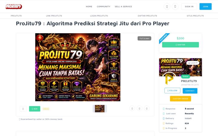 Kuvakaappaus sivustosta projitu79.net