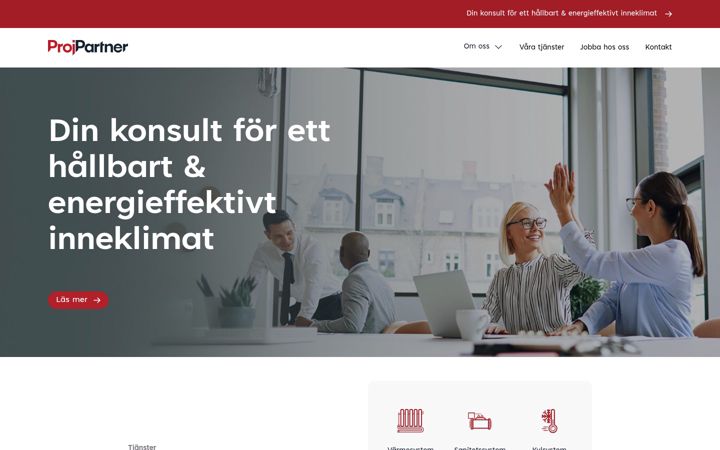 Skærmbillede af projpartner.se