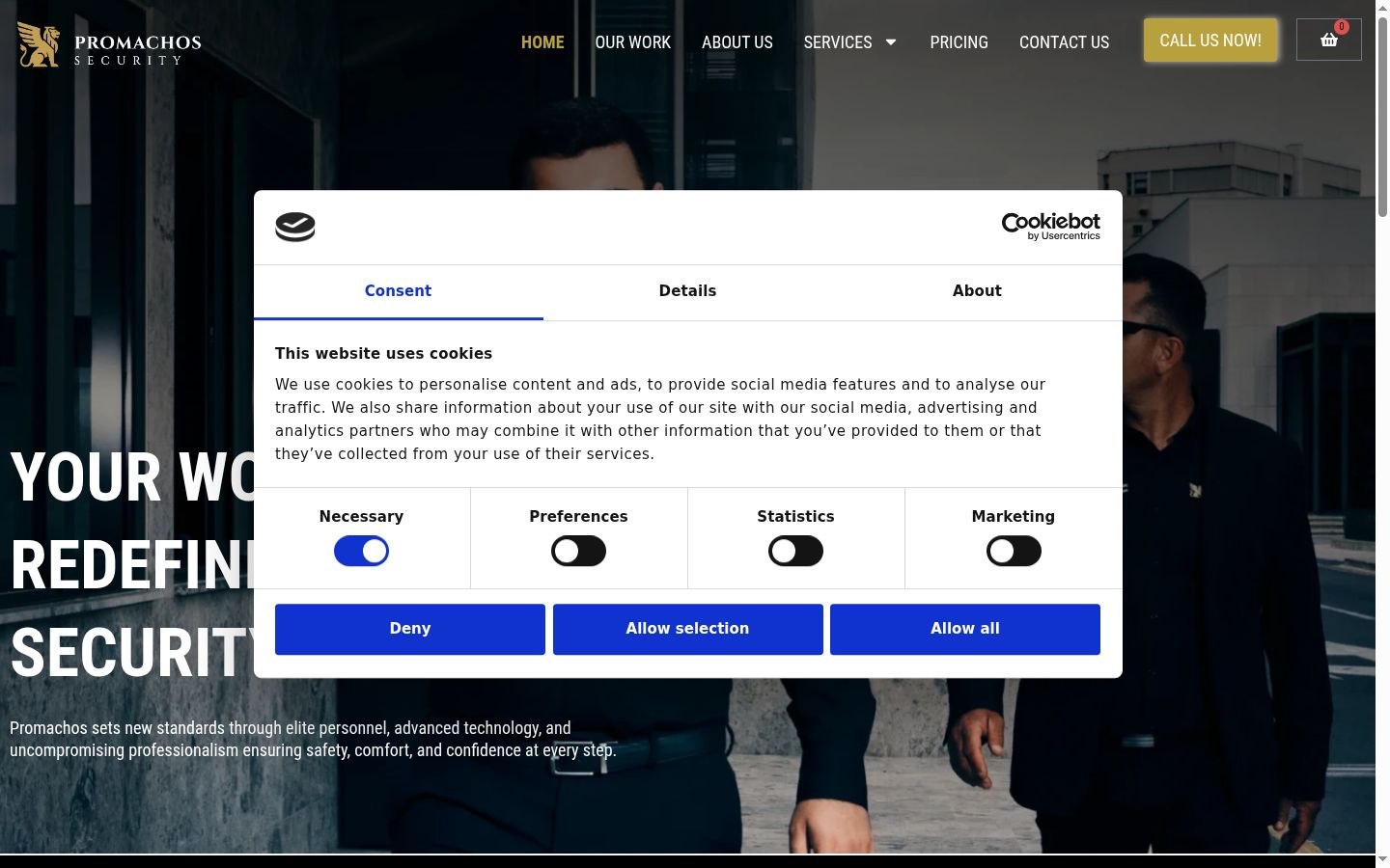 Screenshot van de toestemmingsbanner zoals getoond vóór enige interactie