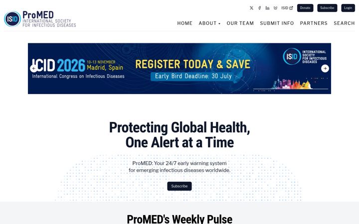 Screenshot of promedmail.org
