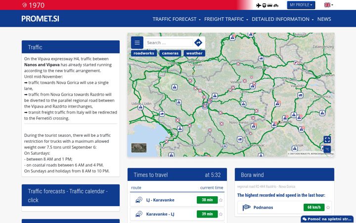 Screenshot of promet.si