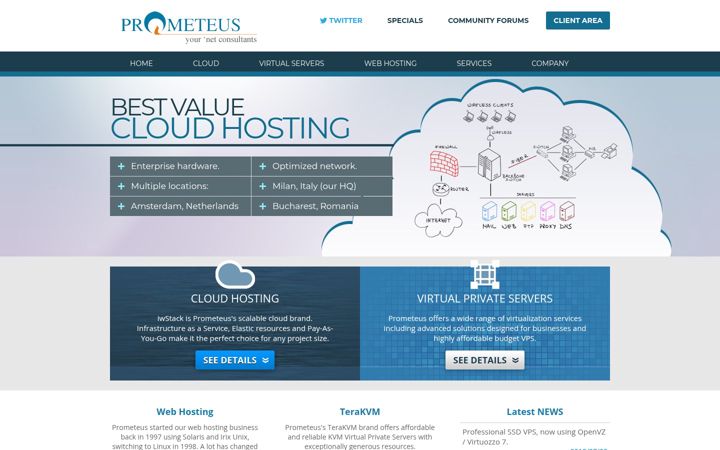 Screenshot of prometeus.net