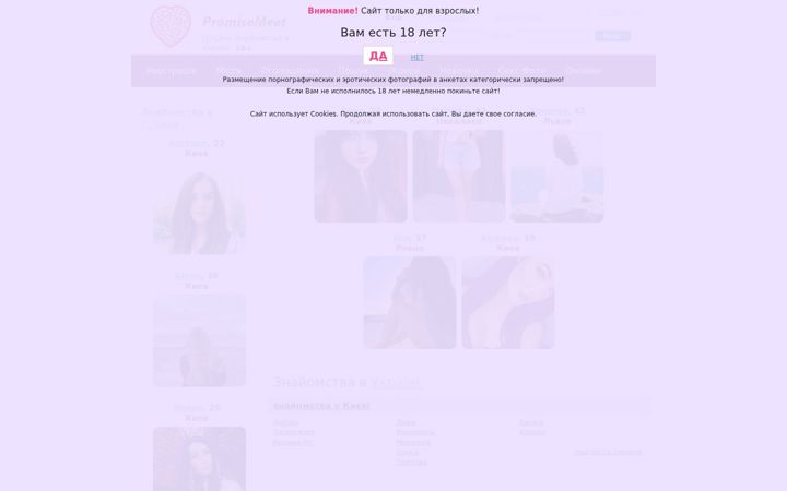 Screenshot of promisemeet.com