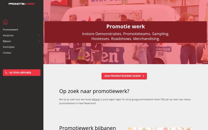 Captura de ecrã de promotie-werk.nl