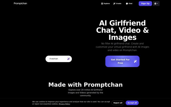 Kuvakaappaus sivustosta promptchan.com