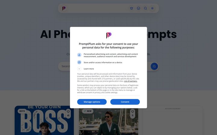 Screenshot of promptplum.com