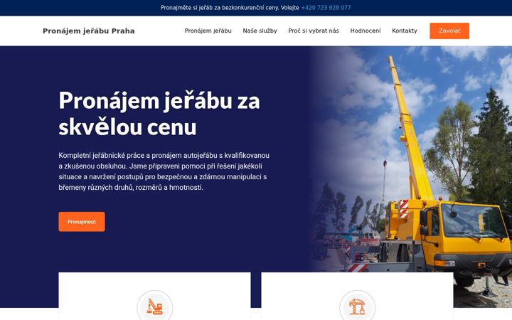 Screenshot of pronajem-jerabu-praha.cz