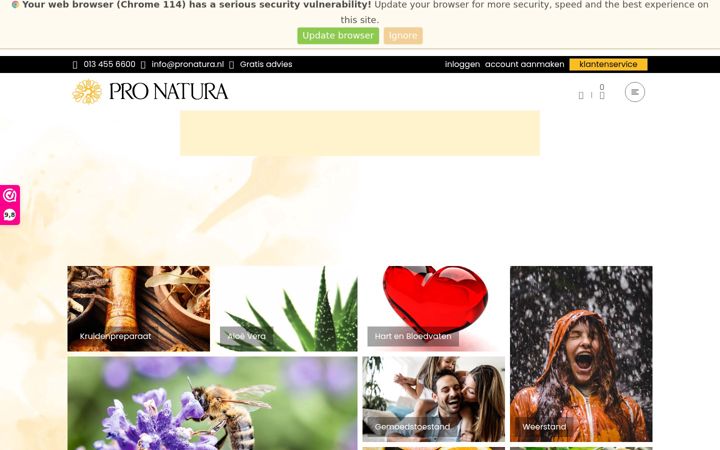 Snímek obrazovky pronatura.nl