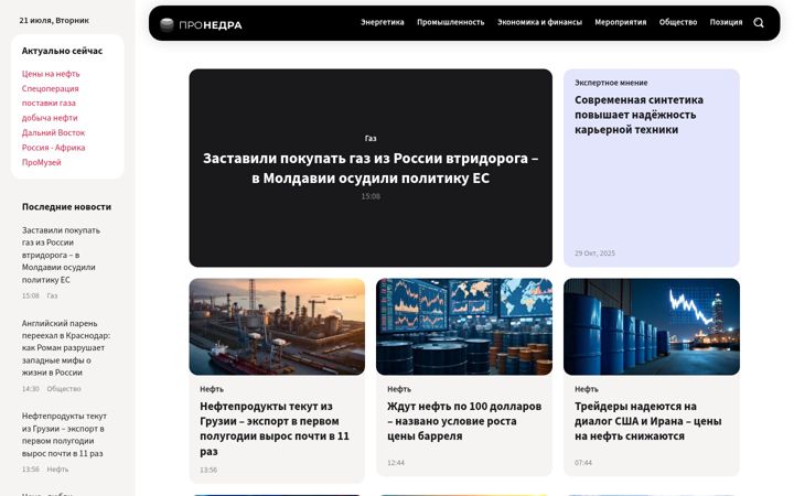 Skærmbillede af pronedra.ru