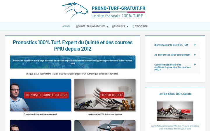 Screenshot of prono-turf-gratuit.fr