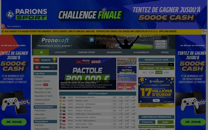 Ekrānuzņēmums no pronosoft.com