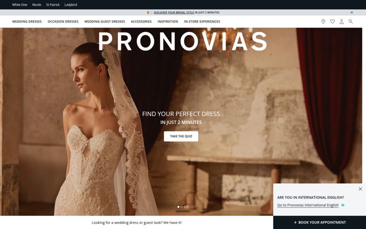 Screenshot of pronovias.com