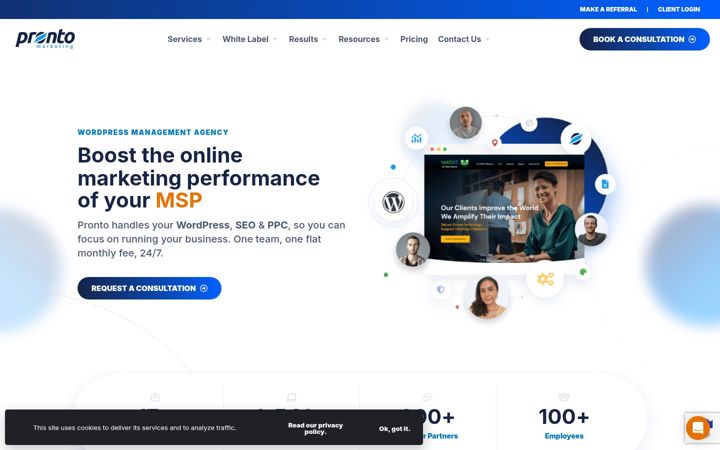 Screenshot von prontomarketing.com