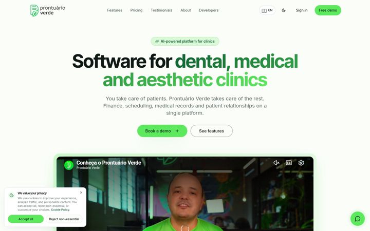 Screenshot of prontuarioverde.com.br