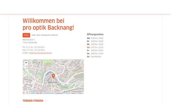 Screenshot of prooptik-backnang.de