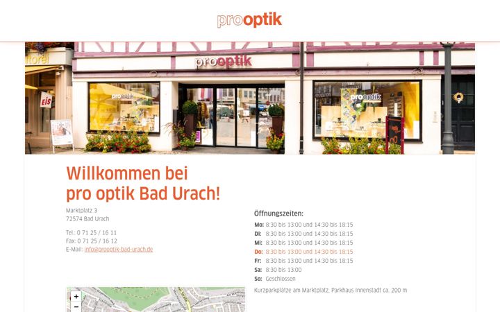 Snimka zaslona za prooptik-bad-urach.de
