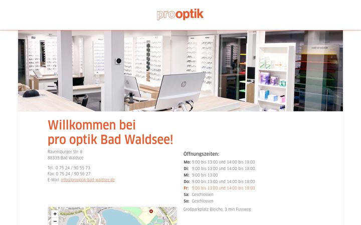 Screenshot of prooptik-bad-waldsee.de
