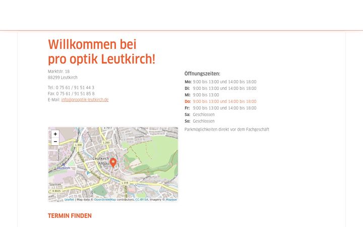 Screenshot of prooptik-leutkirch.de