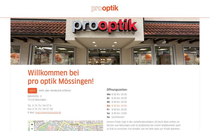 Ekraanipilt saidist prooptik-moessingen.de