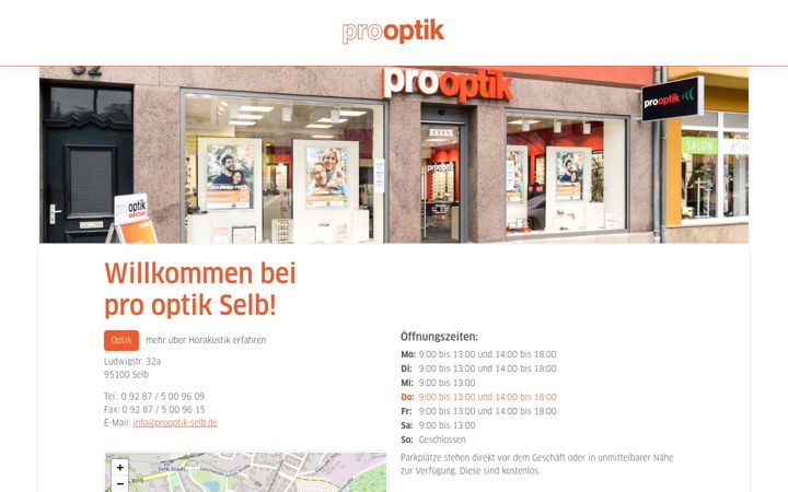 Posnetek zaslona prooptik-selb.de