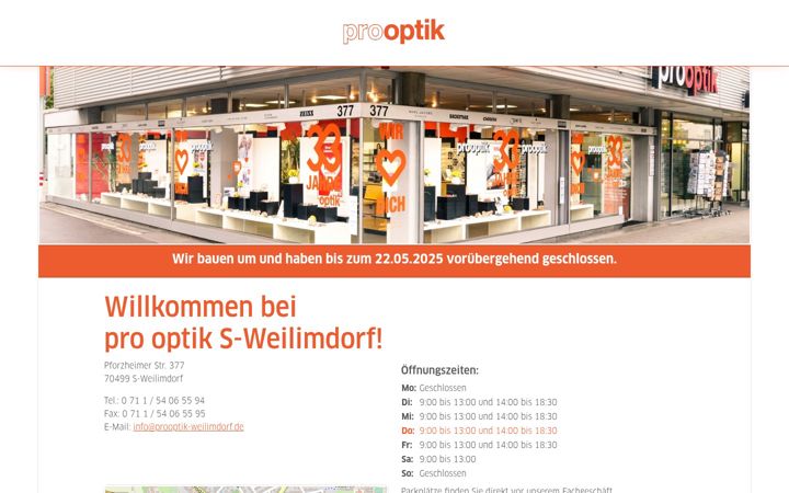 Skærmbillede af prooptik-weilimdorf.de