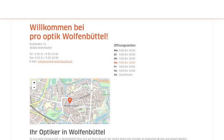 Screenshot of prooptik-wolfenbuettel.de