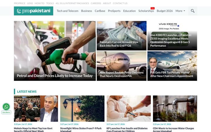 Captura de pantalla de propakistani.pk