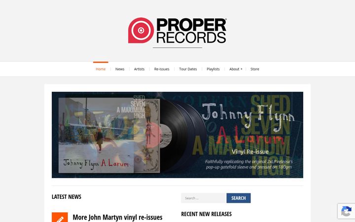 Screenshot of proper-records.co.uk